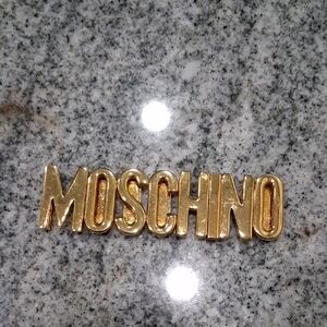 Moschino Shiny Gold Logo Belt Letters